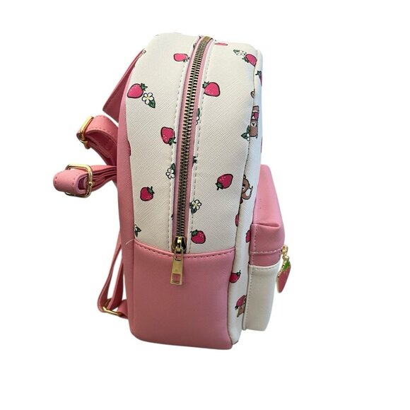 Sanrio Hello Kitty Rilakkuma & Friends Pink Strawberry Mini Backpack - New - Picture 4 of 5